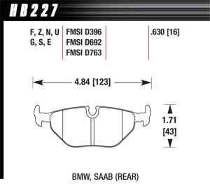 BMW M3 Brake Pad Sets - Rear - Hawk Performance - DTC-70 - `96-`02